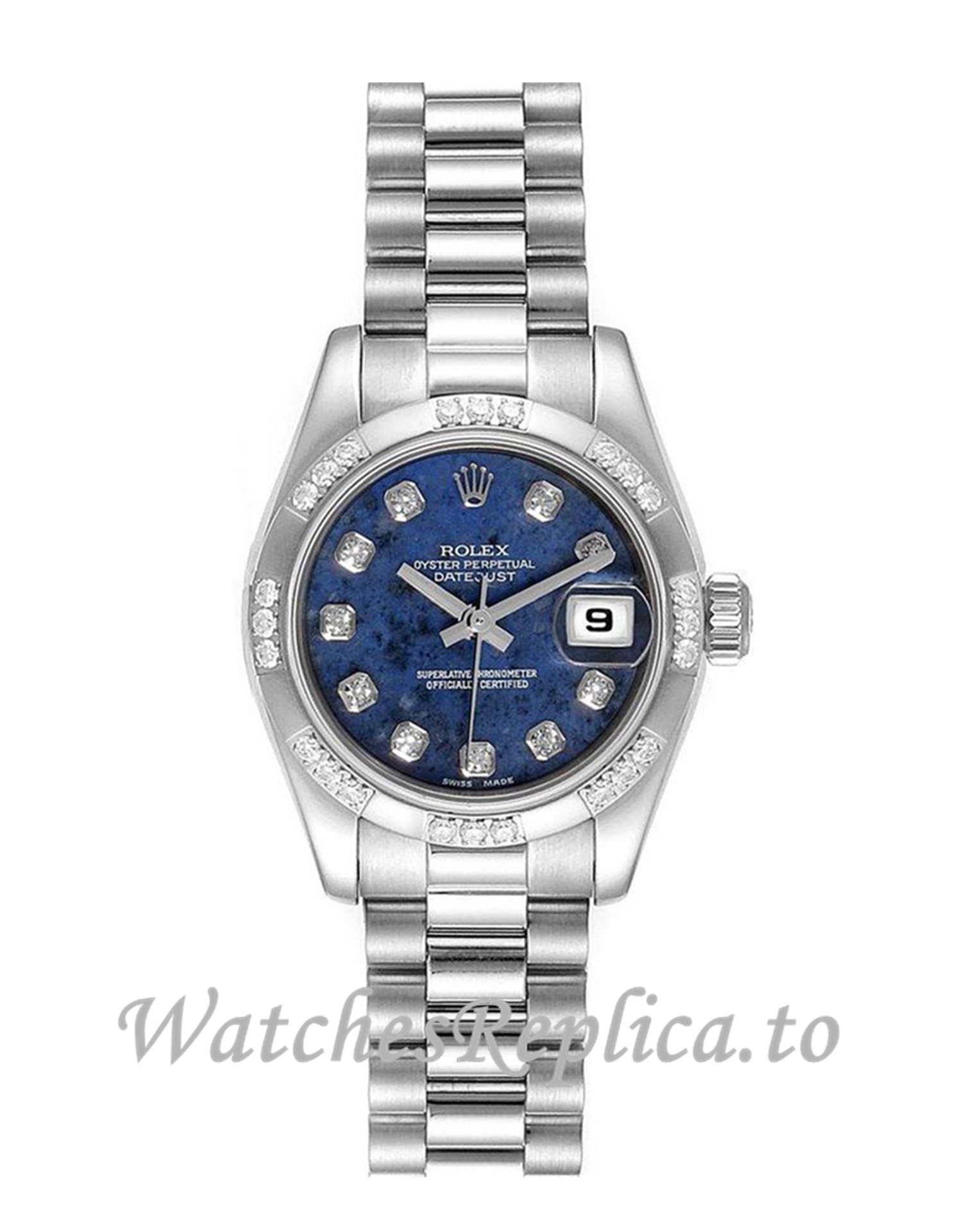 Replica Rolex Datejust 179369 Presidential Diamond Bezel Women's 26MM - WatchesReplica.is