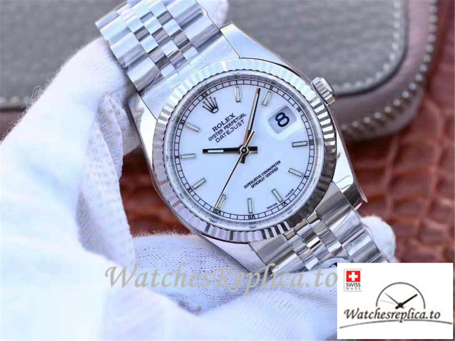 Swiss Rolex Datejust Replica 116234-009 White Dial 36MM - WatchesReplica.is