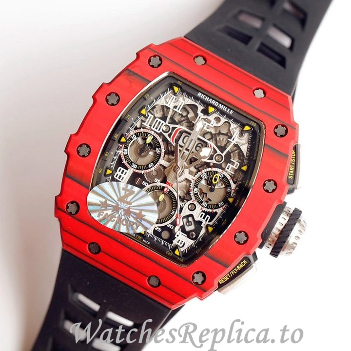 Richard Mille Replica RM011 Rubber strap 50MM - WatchesReplica.is