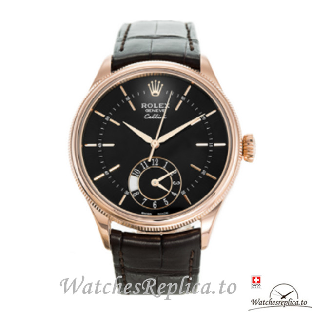 Swiss Rolex Cellini 50525 Leather strap 39MM - WatchesReplica.is