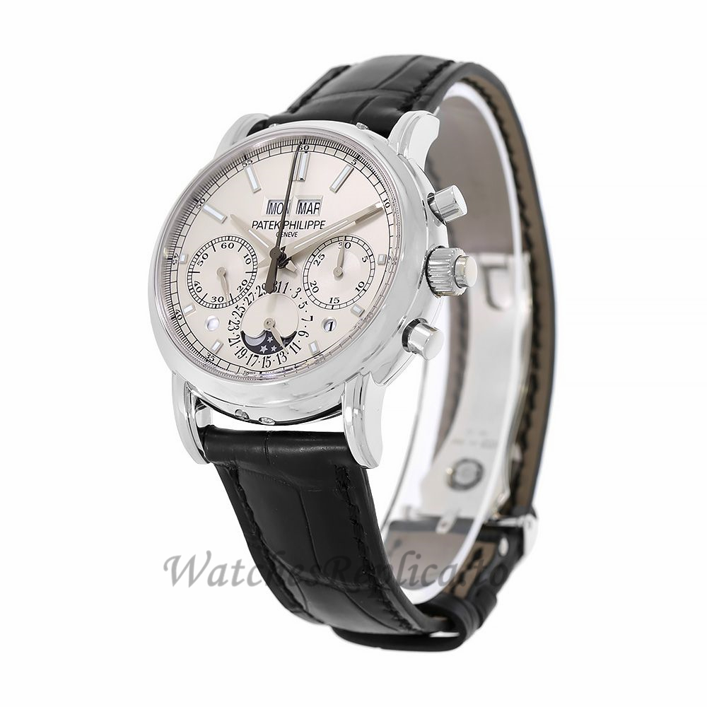 Patek Philippe Replica Grand Complications Platinum Perpetual 40MM Watch 5204P010 - WatchesReplica.is