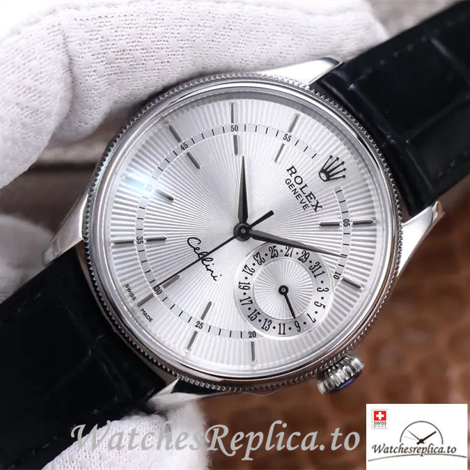 Swiss Rolex Cellini Replica 50515 Leather strap 39MM - WatchesReplica.is