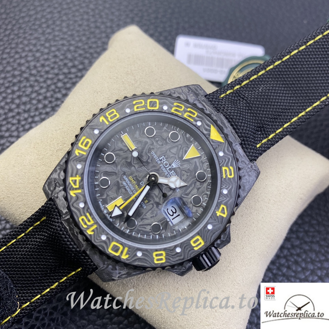 Swiss Rolex GMT Master Electro Carbon Carbon fiber strap 40MM - WatchesReplica.is
