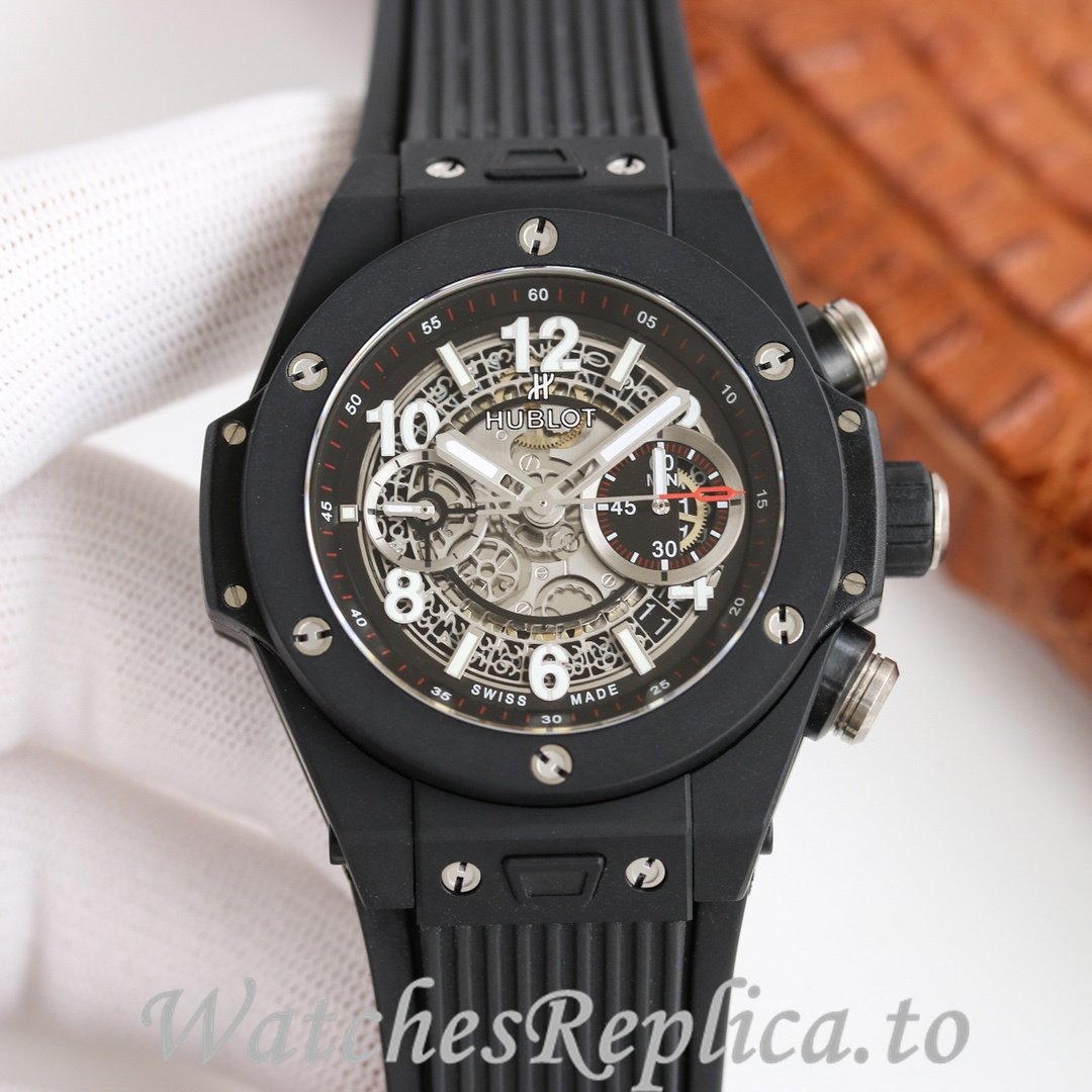 Hublot Replica Big Bang Elemental Material Chronograph v2 Rubber strap 45MM - WatchesReplica.is