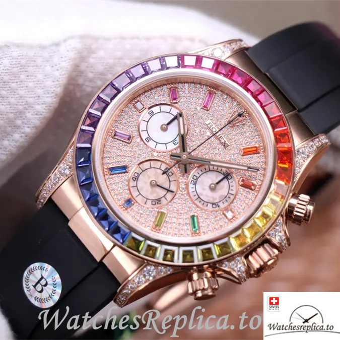 Swiss Rolex Daytona Replica 116595RBOW Rubber strap 40MM - WatchesReplica.is