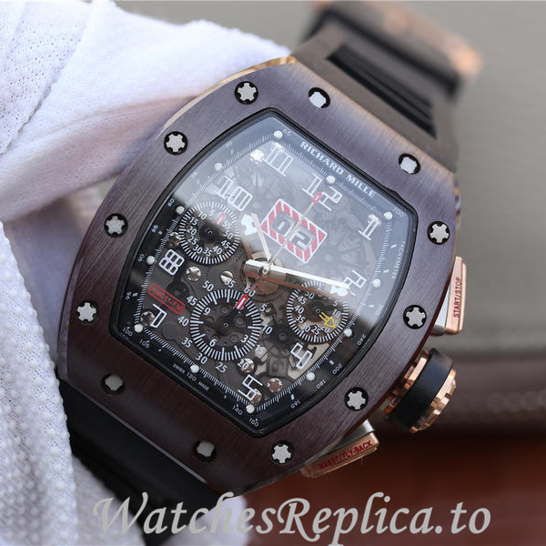Richard Mille Replica RM011 Rubber strap 50MM - WatchesReplica.is