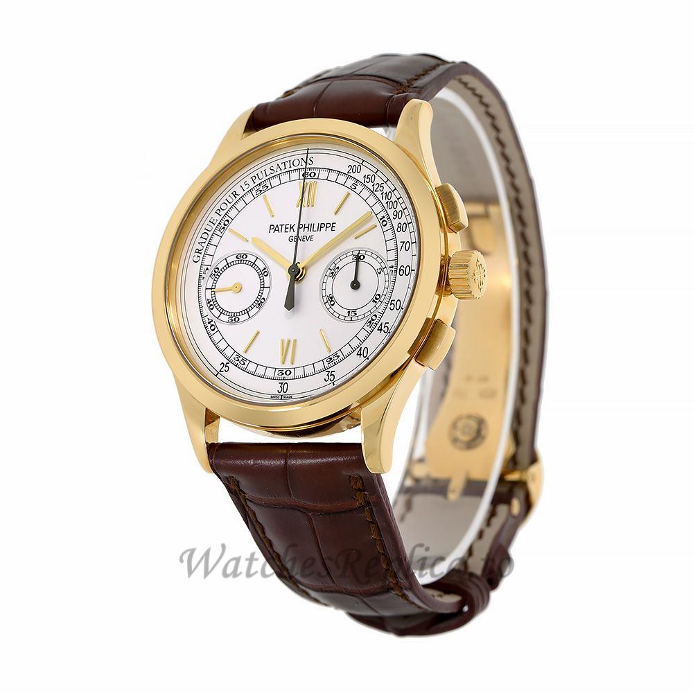 Patek Philippe Replica Complications Yellow Gold Chronograph 39MM Watch 5170J001 - WatchesReplica.is