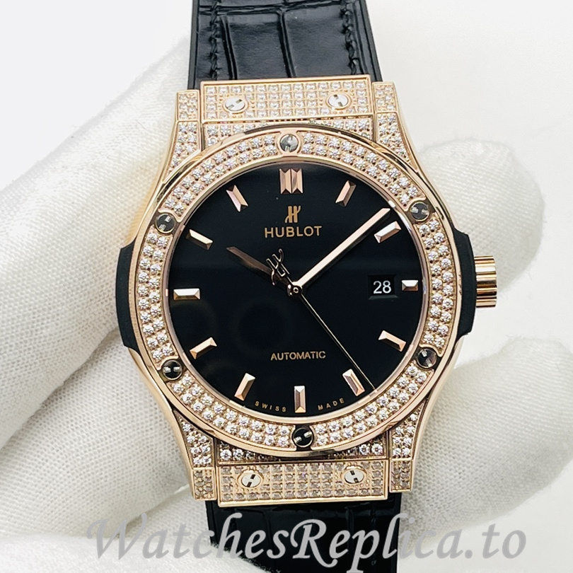 Hublot Replica Big Bang Sang Bleu Leather strap 42MM - WatchesReplica.is