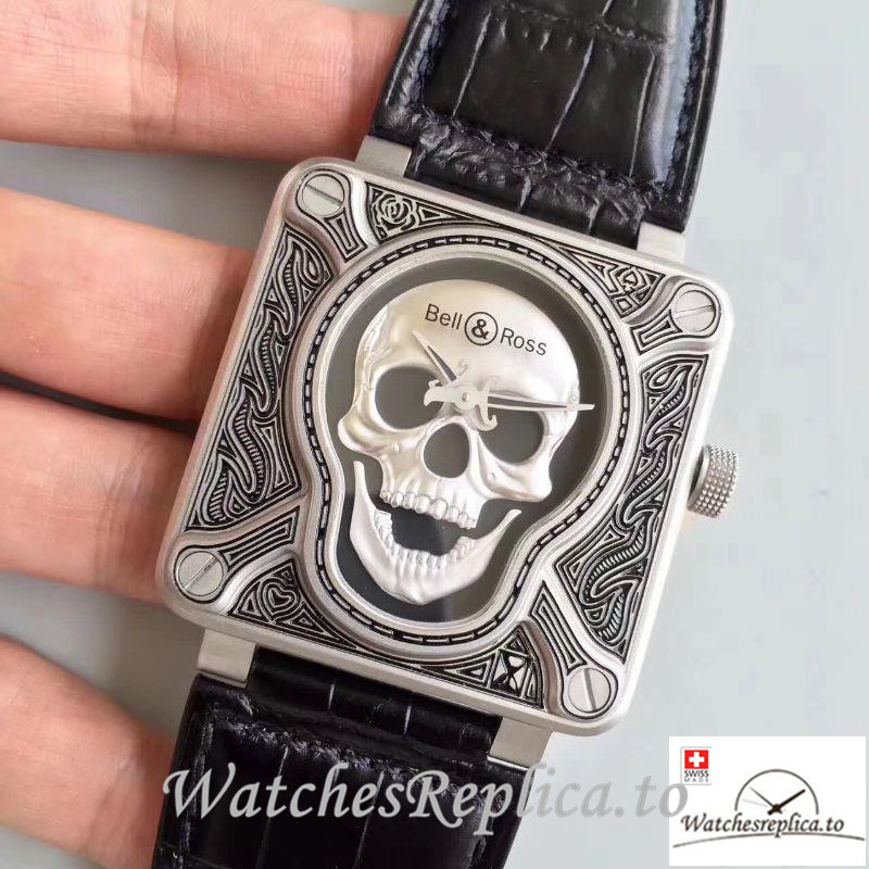 Swiss Bell & Ross Replica BR 01 001 Black Strap 46MM - WatchesReplica.is