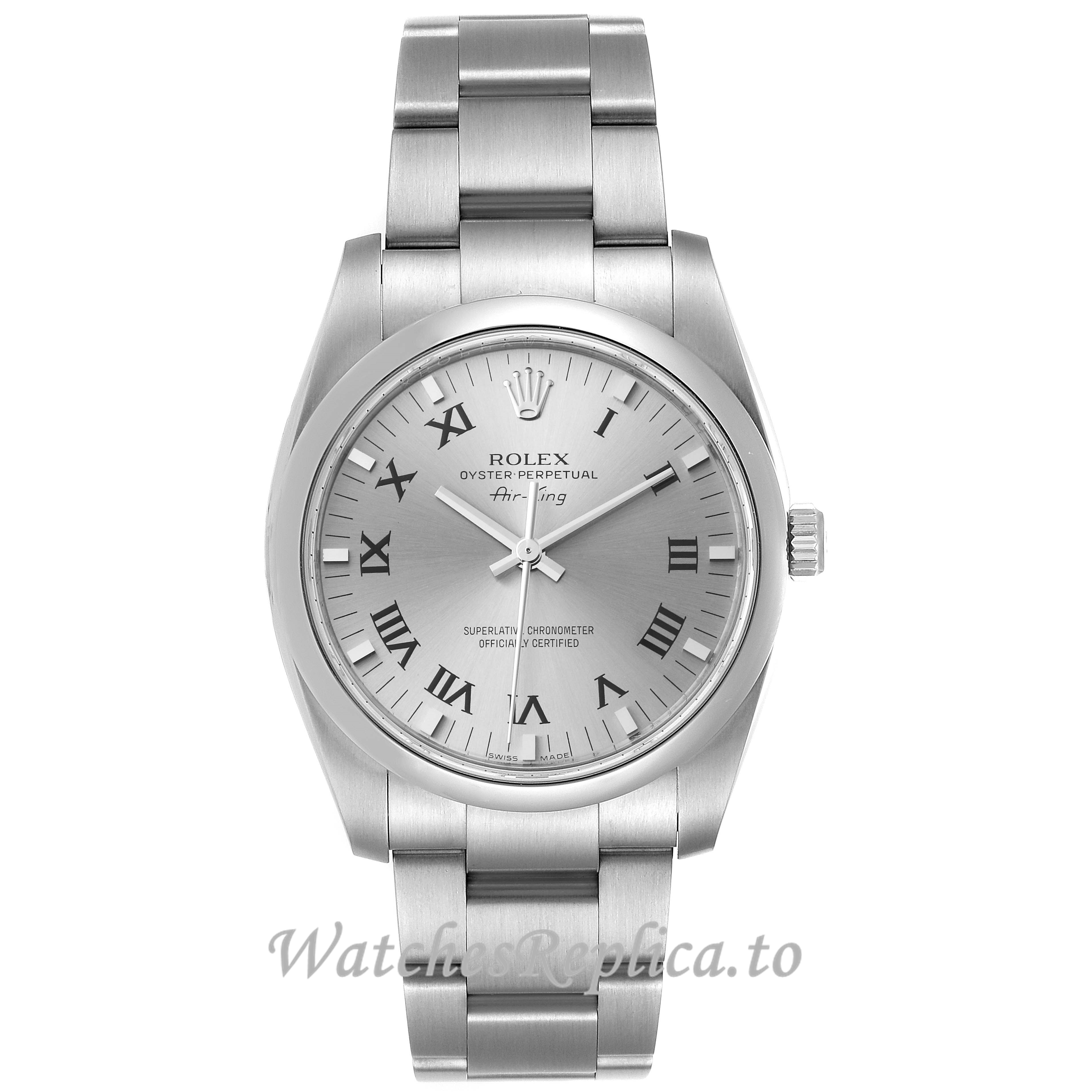 Replica Rolex Air King 114200 34MM White Dial Mens Watch - WatchesReplica.is