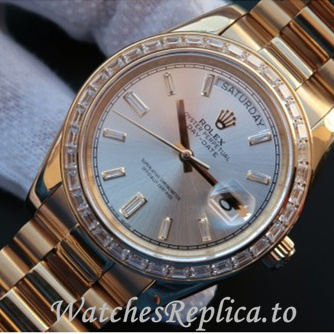 Swiss Rolex Day Date Replica 228399 Yellow Gold strap 41MM - WatchesReplica.is