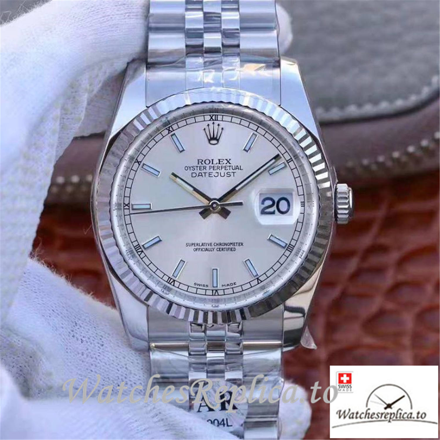 Swiss Rolex Datejust Replica 116234 004 Silver Dial 36MM - WatchesReplica.is