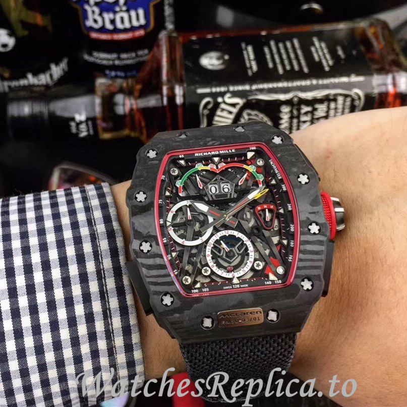 Richard Mille Replica RM011 Canvas strap 50MM - WatchesReplica.is