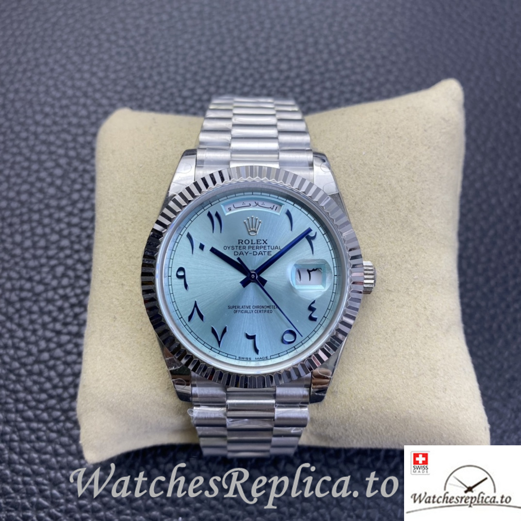 Swiss Rolex Day Date Replica 218399 Stainless steel strap 40MM - WatchesReplica.is