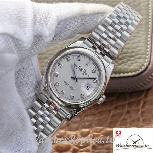 Swiss Rolex Datejust Replica 116200 Stainless steel strap 36MM - WatchesReplica.is
