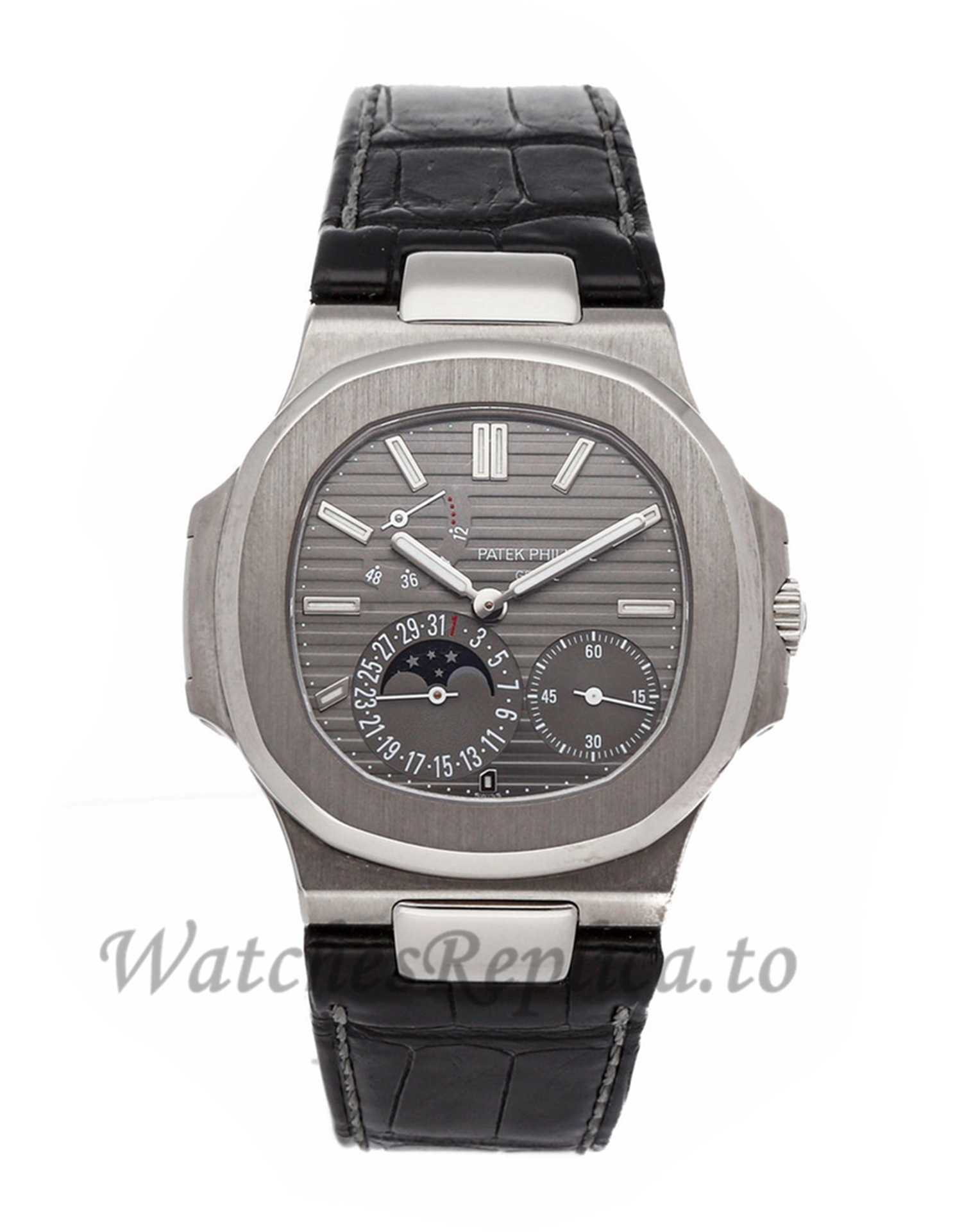 Patek Philippe Replica Nautilus Date Moon Phases 40mm 5712G-001 - WatchesReplica.is