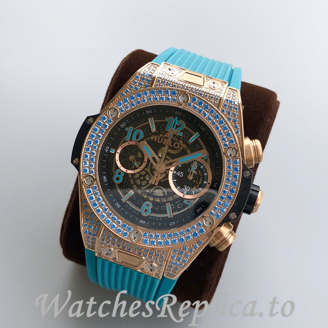 Hublot Replica Paraiba BIG BANG series Rubber strap 45MM - WatchesReplica.is