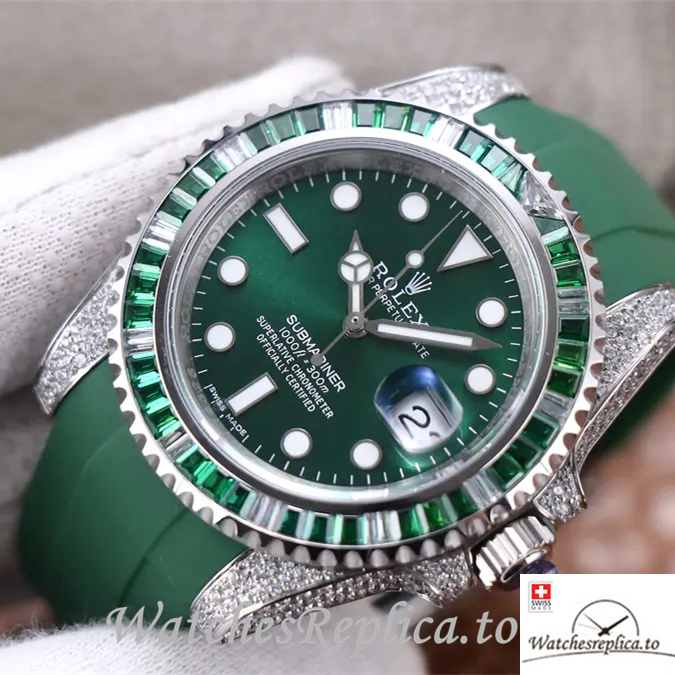 Swiss Rolex Submariner Replica 116610LV Rubber strap 40MM - WatchesReplica.is