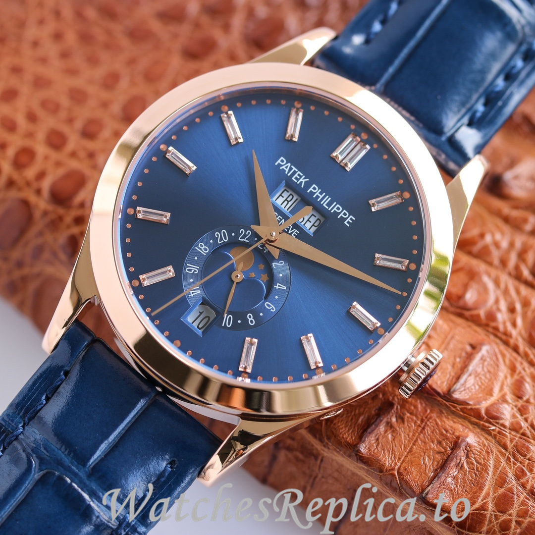 Patek Philippe Replica Complications 5205R Leather strap 38.5MM - WatchesReplica.is