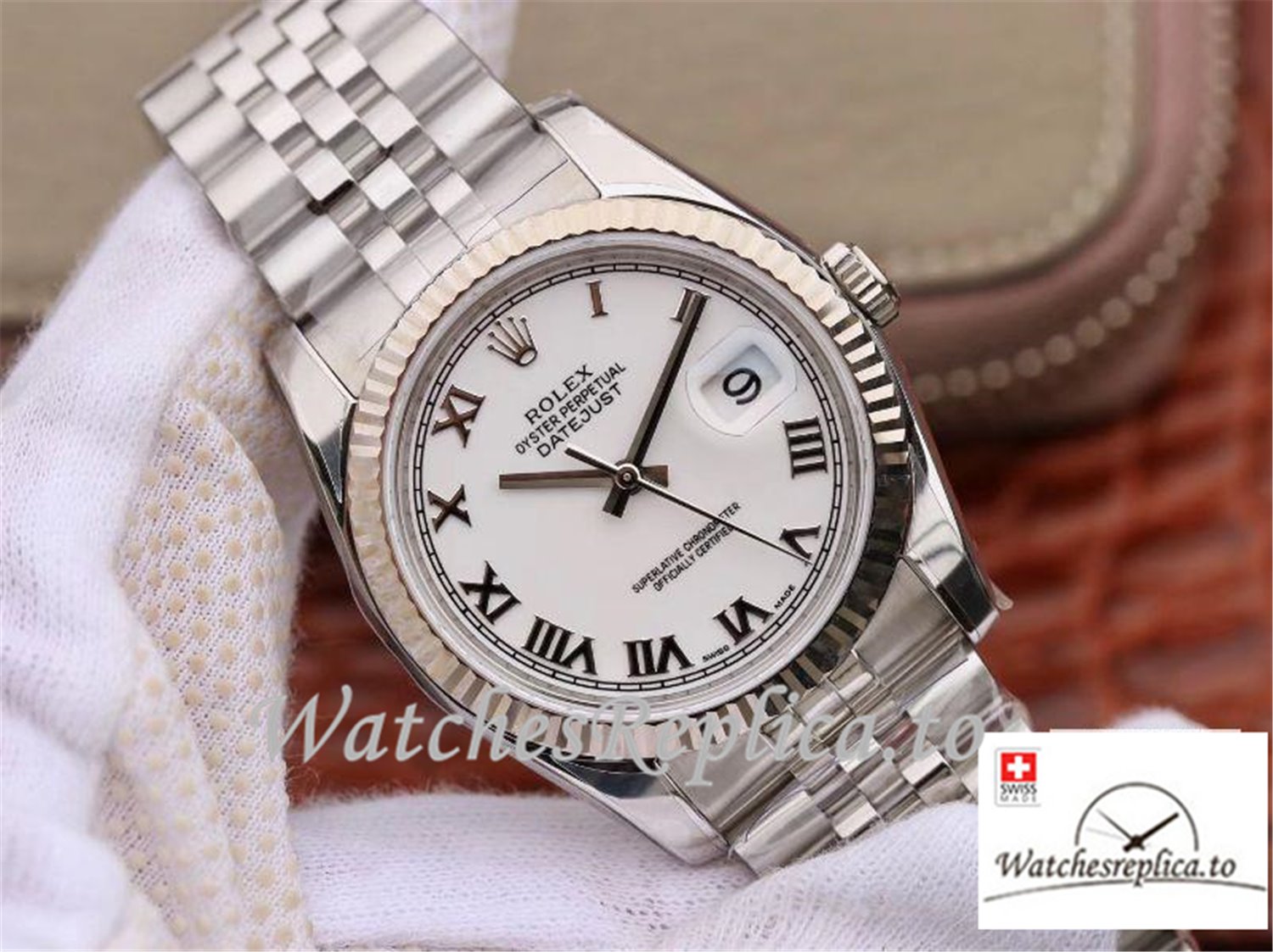 Swiss Rolex Datejust Replica 116234 White Dial 36MM - WatchesReplica.is
