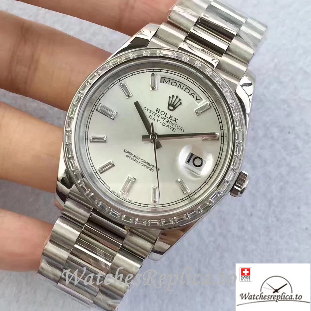 Swiss Rolex Day-Date Replica 228396 Stainless steel strap 40MM - WatchesReplica.is