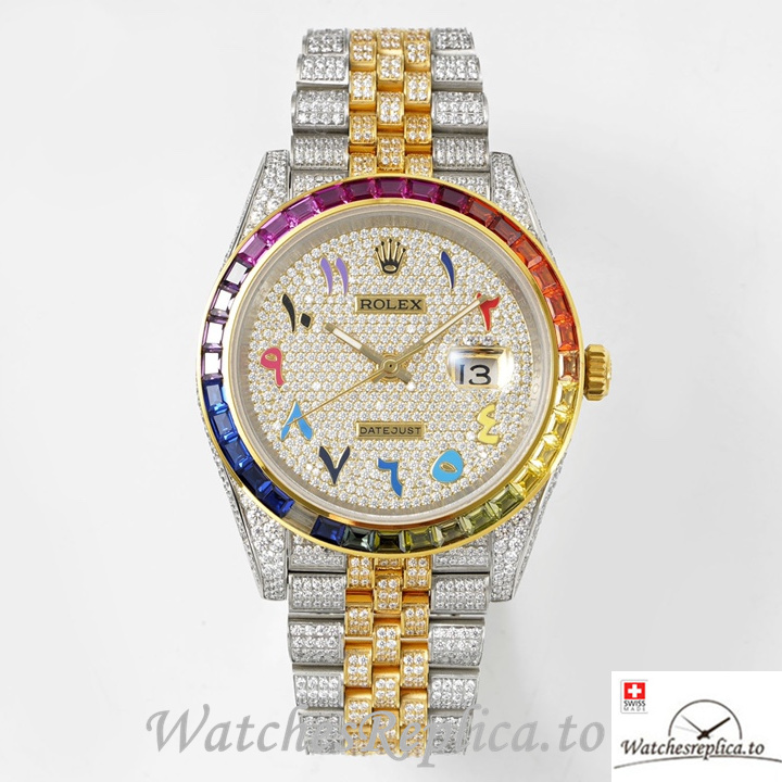 Swiss Rolex Datejust Replica 1263341 0018 Stainless steel strap 41MM Yellow Gold - WatchesReplica.is