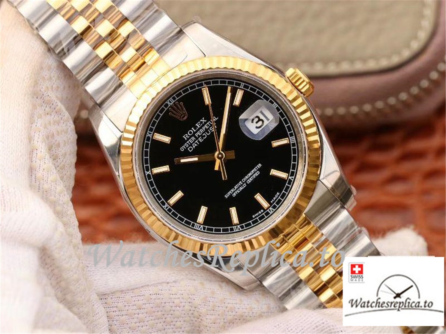 Swiss Rolex Datejust Replica 126233 Black Dial 36MM - WatchesReplica.is