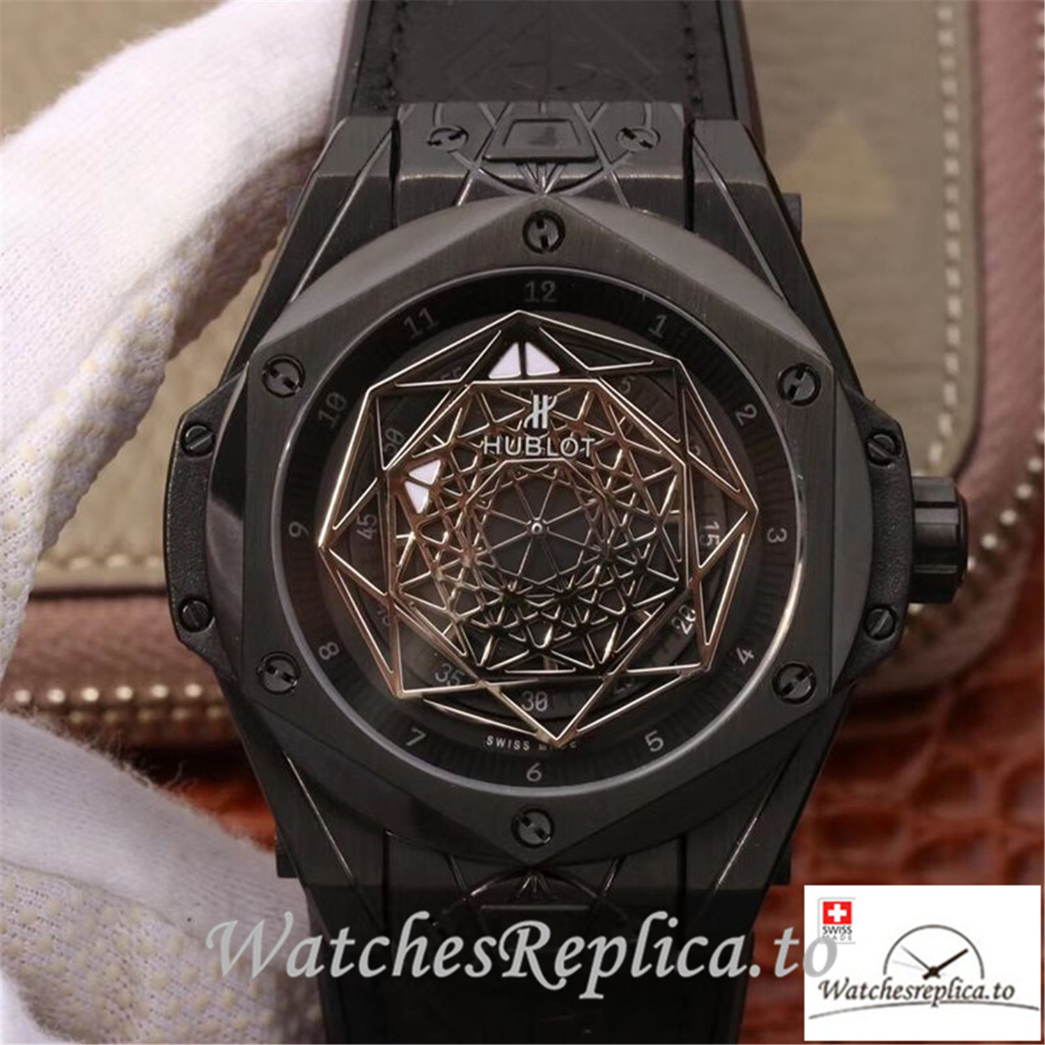 Swiss Hublot Big Bang Sang Bleu Magic Replica 415.CX.1112.VR.MXM18 Black Bezel 45MM - WatchesReplica.is