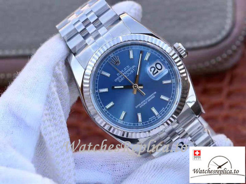 Swiss Rolex Datejust Replica M126334-0002 Blue Dial 36MM - WatchesReplica.is