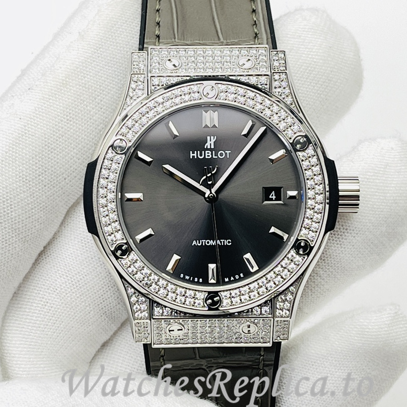 Hublot Replica Big Bang Sang Bleu Leather strap 42MM - WatchesReplica.is