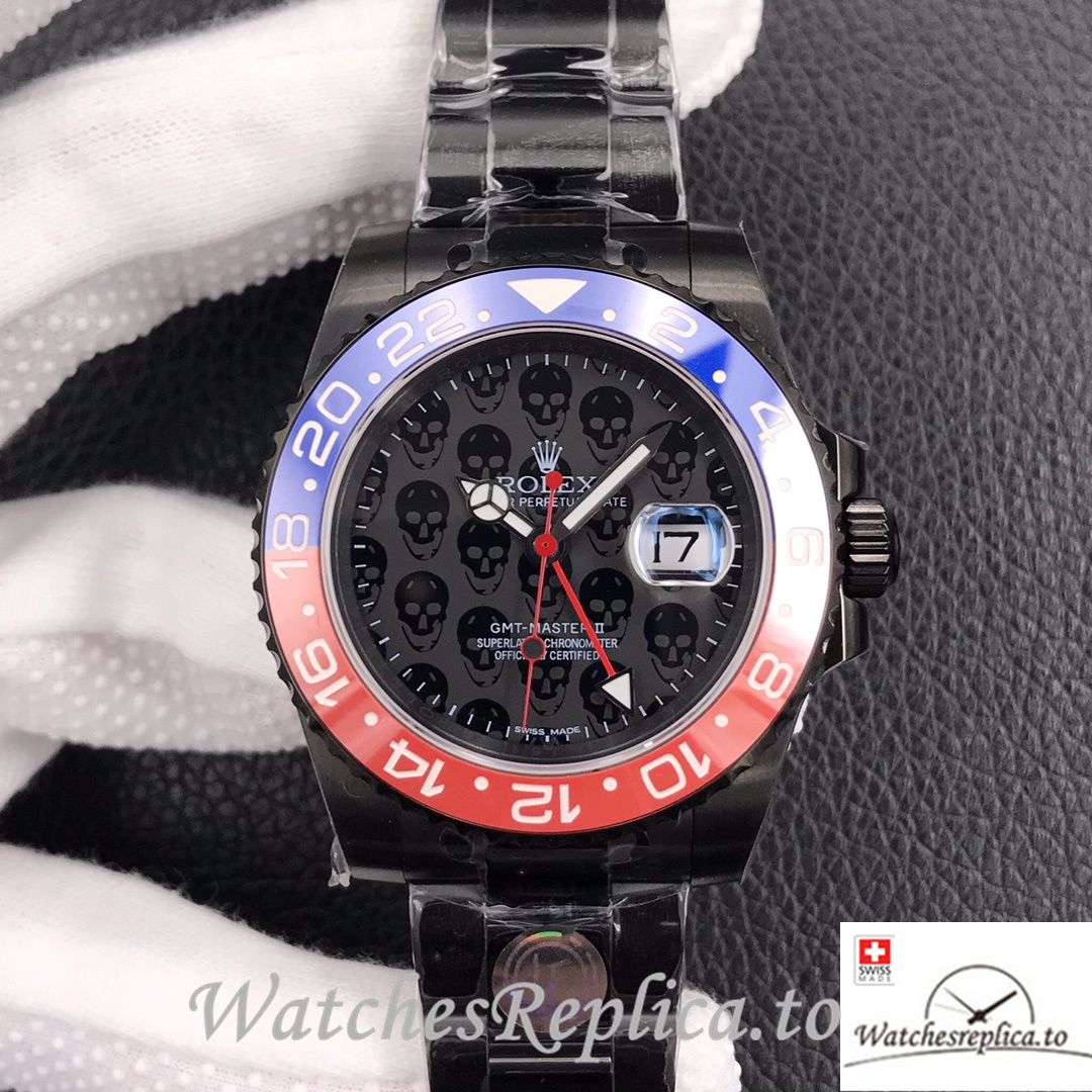 Swiss Rolex GMT-Master Replica Stainless steel strap 40MM - WatchesReplica.is