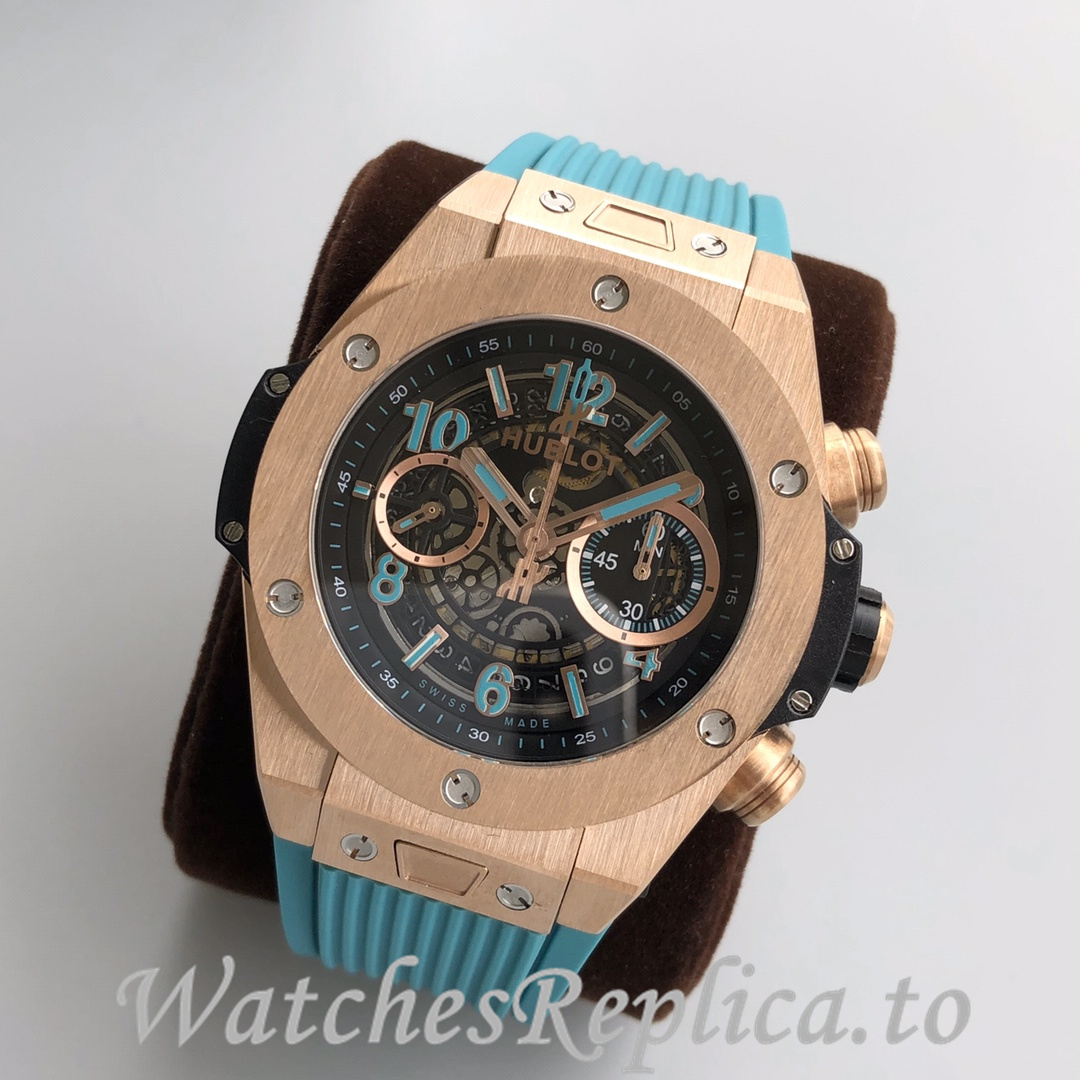 Hublot Replica Paraiba BIG BANG series Rubber strap 45MM - WatchesReplica.is
