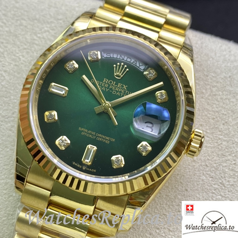 Swiss Rolex Datejust Replica 126233 Yellow Gold strap 36MM - WatchesReplica.is