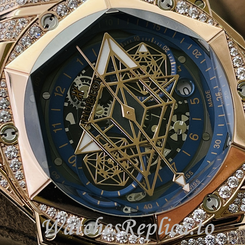 Hublot Replica Big Bang Sang Bleu II Rubber strap 45MM - WatchesReplica.is