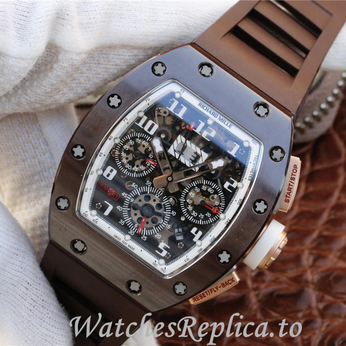 Richard Mille Replica RM011 Rubber strap 50MM - WatchesReplica.is