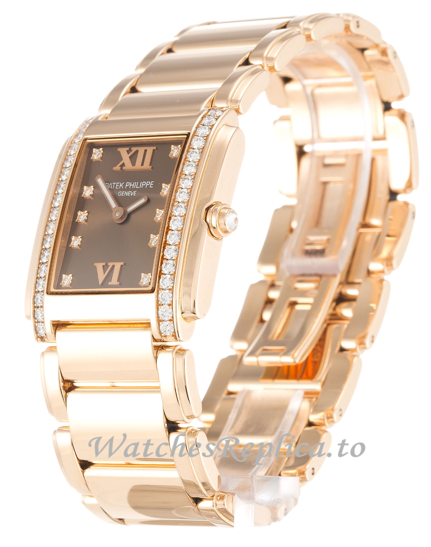 Patek Philippe Twenty 4 Chocolate Diamond Dial 4910/11R 25 MM - WatchesReplica.is