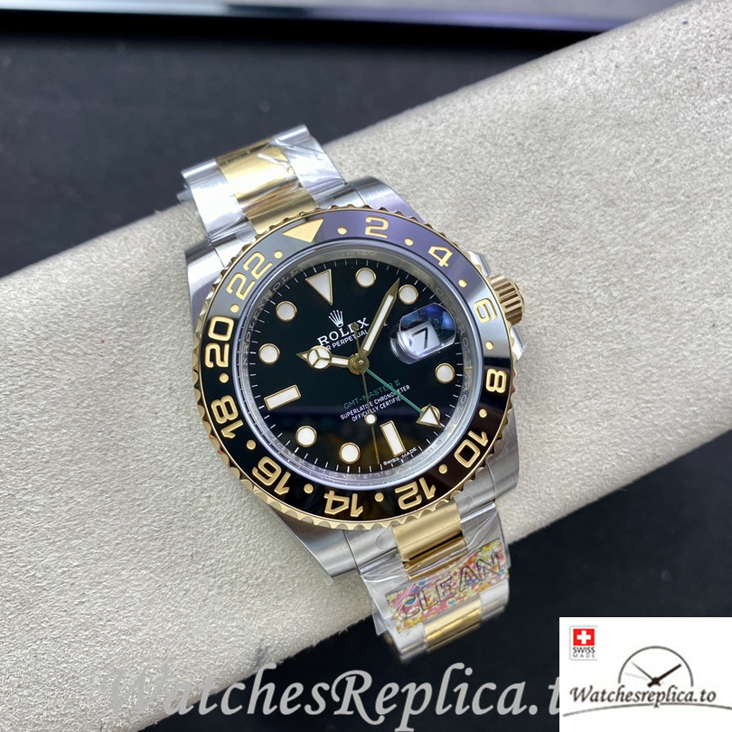 Swiss Rolex GMT Master Replica 116713 Stainless steel strap 40MM - WatchesReplica.is