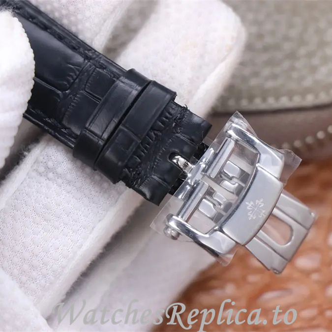 Patek Philippe Replica Complications Leather strap 42MM - WatchesReplica.is