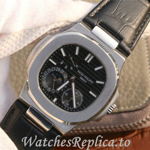 Patek Philippe Replica Nautilus 5712 Leather strap 40MM - WatchesReplica.is
