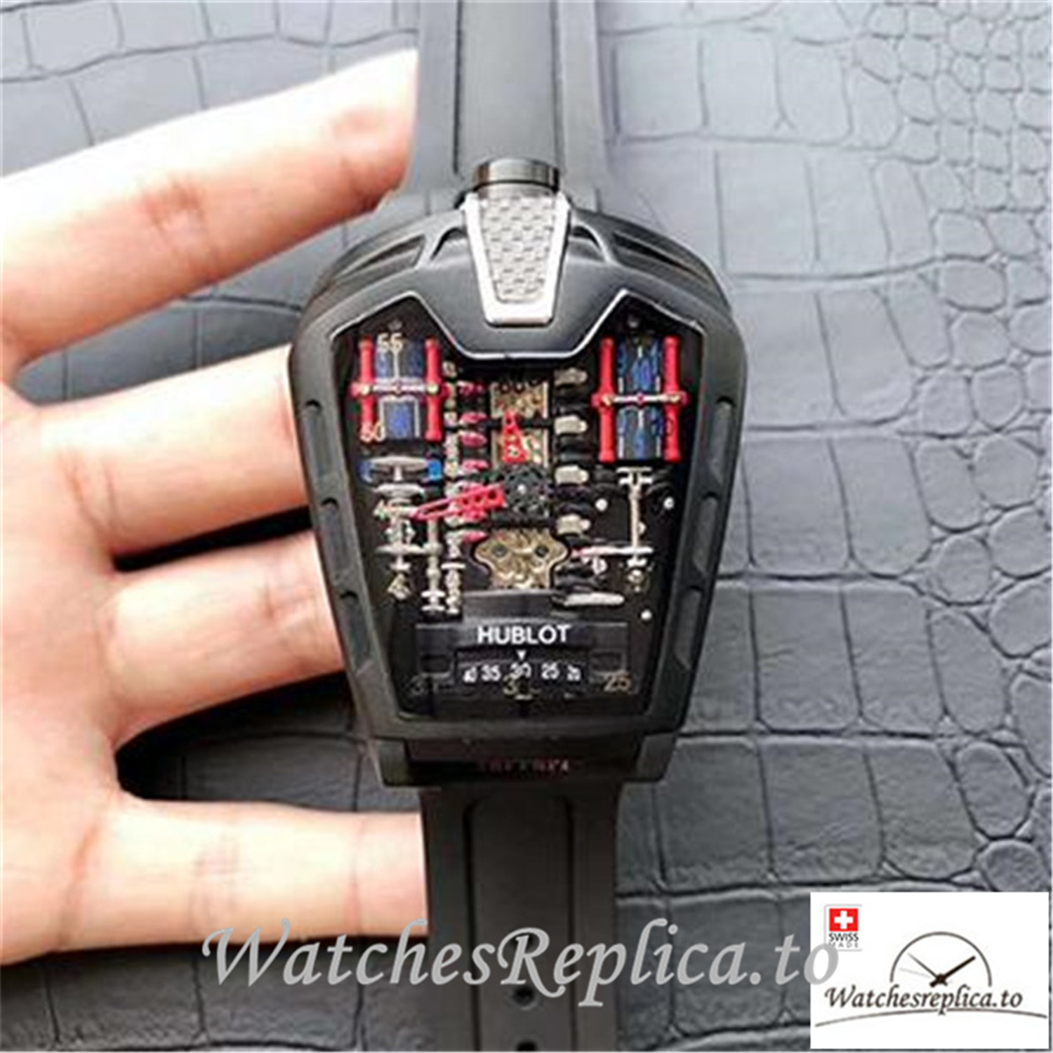 Swiss Hublot LaFerrari Replica 905.ND.0001.RX Black Strap 50MM X 45MM X 30MM - WatchesReplica.is