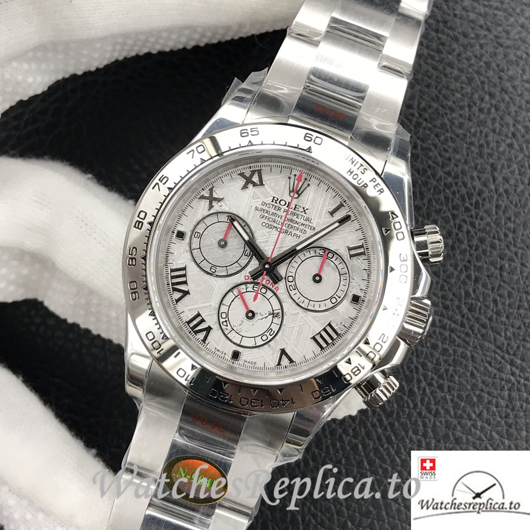 Swiss Rolex Daytona Replica Stainless steel strap 40MM Meteorite Dial - WatchesReplica.is