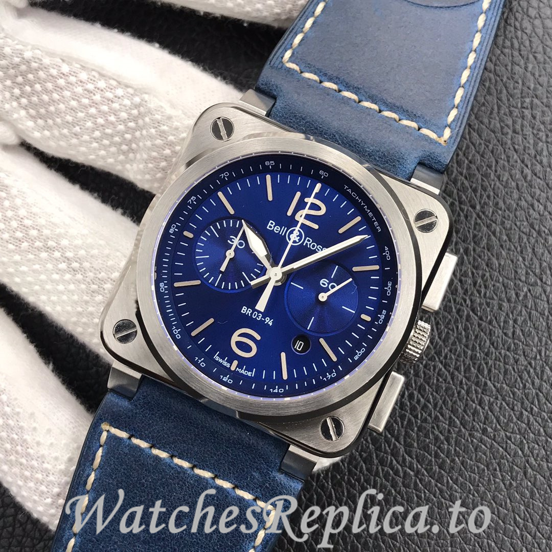 Bell Ross Replica BR 03 BR03-94 Leather strap 42MM - WatchesReplica.is