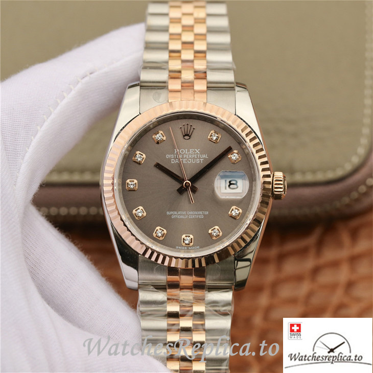 Swiss Rolex Datejust Replica 116231-0100 Stainless steel strap 36MM - WatchesReplica.is