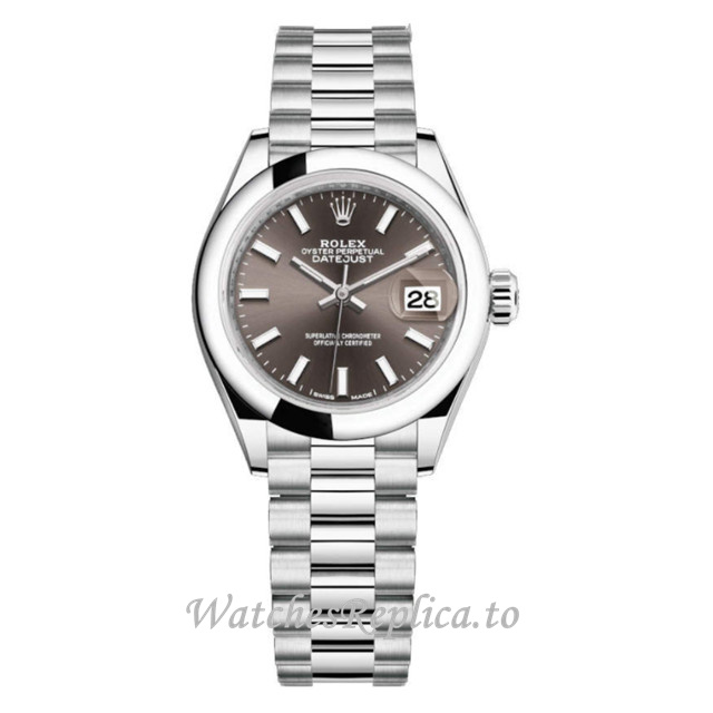 Replica Rolex Datejust m279166-0009 28MM Stainless steel strap Ladies Watch - WatchesReplica.is