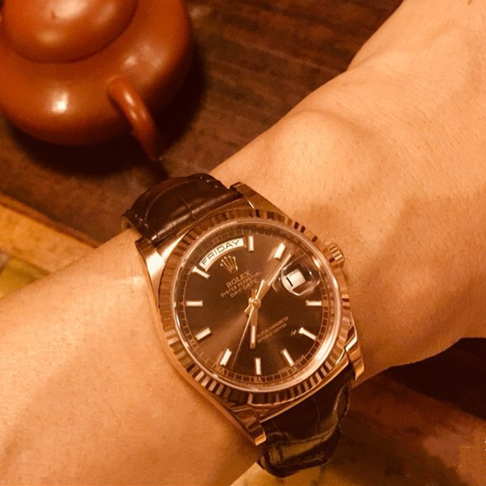 Rolex Day Date Chocolate Dia 118135 - WatchesReplica.is