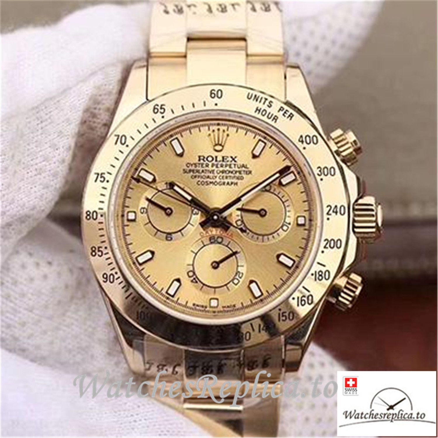 Swiss Rolex Daytona Cosmograph Replica 116503 004 Gold Strap 40MM - WatchesReplica.is