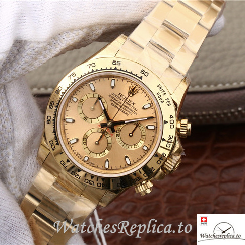Swiss Rolex Daytona 116508 Yellow Gold strap 40MM - WatchesReplica.is