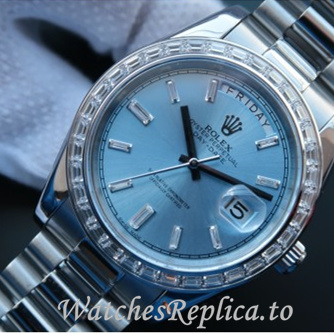 Swiss Rolex Day Date Replica 218399 White Gold strap 41MM - WatchesReplica.is