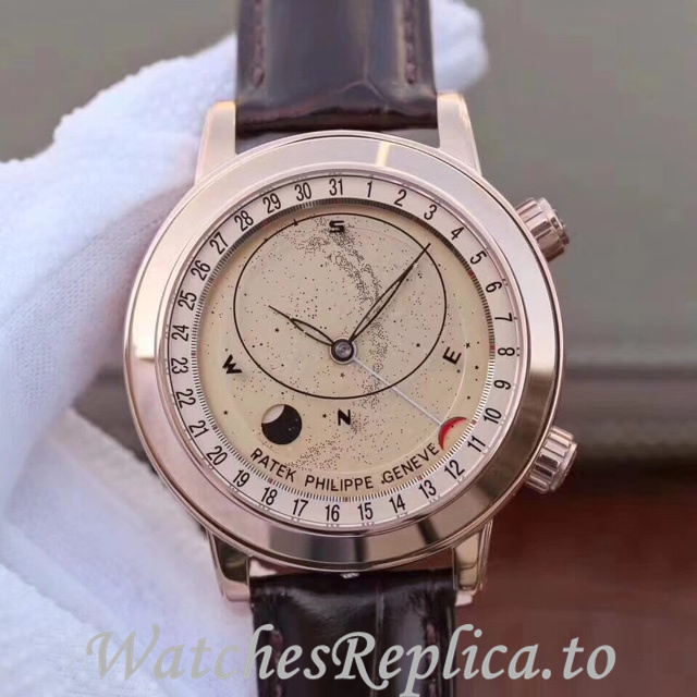 Patek Philippe Replica Complications 6102 Leather strap 44MM - WatchesReplica.is