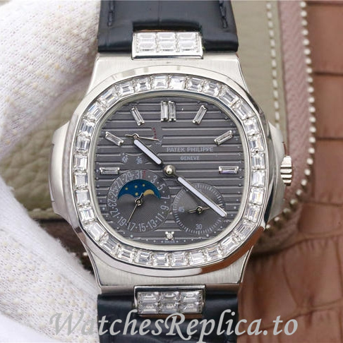 Patek Philippe Replica Nautilus 5712 Leather strap 40MM - WatchesReplica.is